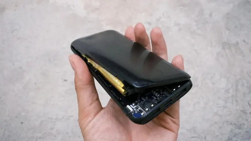 A mobile charger suddenly caught fire, causing a woman to suffer chemical burns