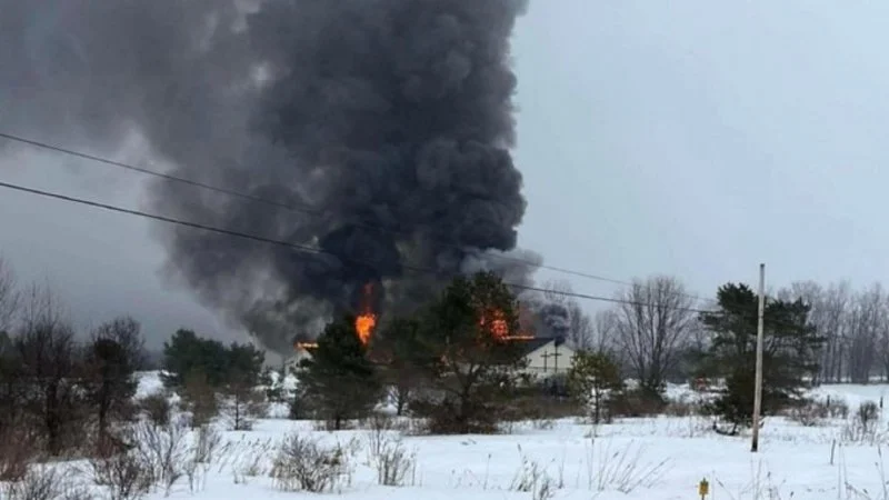 An explosion destroys a church in New York following a report of a gas leak and serious injuries