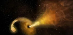 A black hole swallows a space object