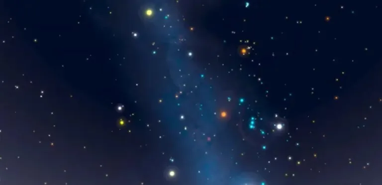 Giant planets paint an artistic picture in the night sky