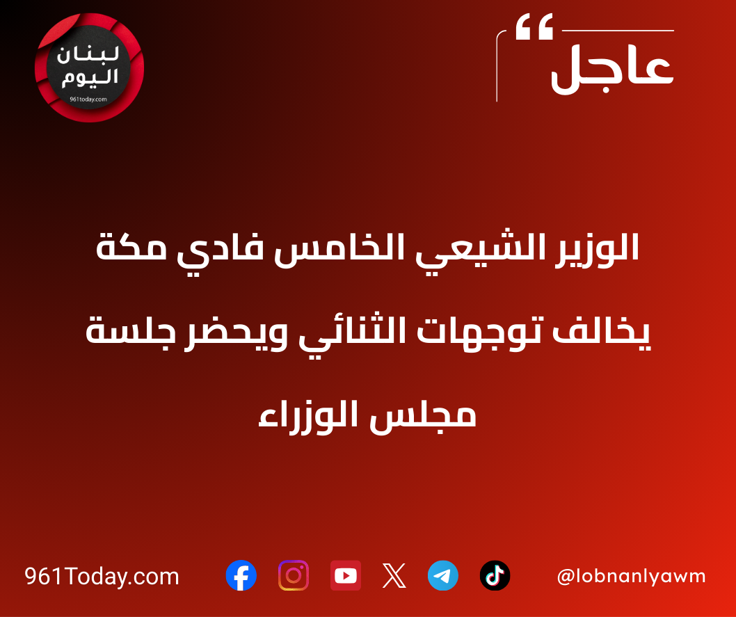 الوزير الشيعي الخامس فادي مكة يخالف توجهات الثنائي ويحضر جلسة مجلس الوزراء