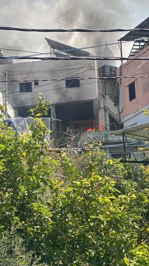 The scope of the escalation expanded: an air strike targeted a house in Mieh Mieh, near Sidon