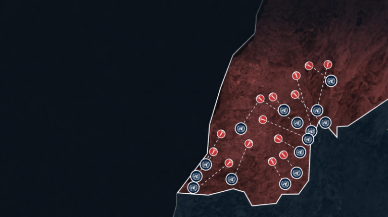An Israeli map shows: 165 shooting operations near UNIFIL sites