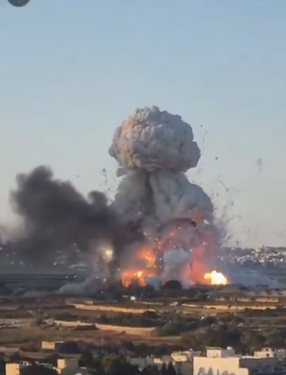 A massive explosion rocks Malta… and a cloud of smoke is visible from kilometers away (video)