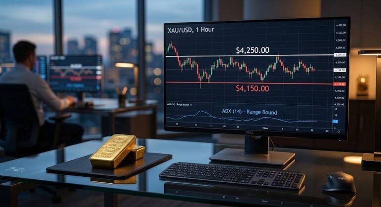 الذهب عالق بين 4,150 و 4,250 دولاراً: مؤشر ADX يحذر من التذبذب